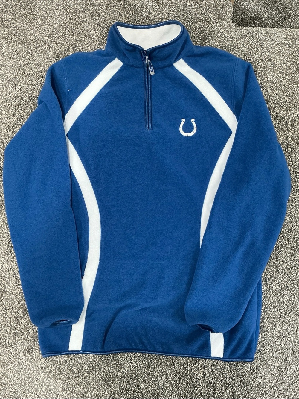 NFL Royal Blue and White Quarter-Zip Fleece Pullover